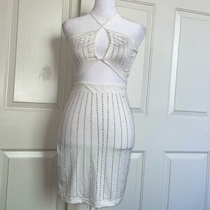 Off white dress with silver studs